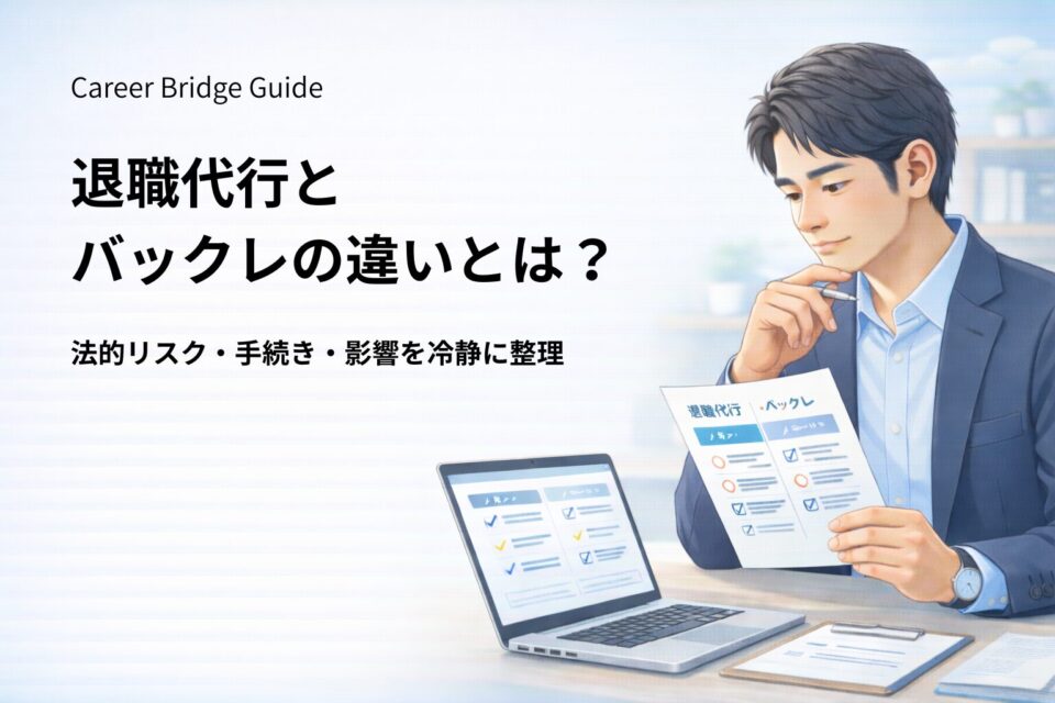 退職代行とバックレの違いを法的リスクの観点から整理するイメージ