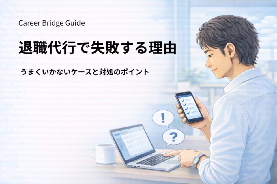 退職代行で失敗しやすいポイントをチェックリストで確認している会社員のイメージ