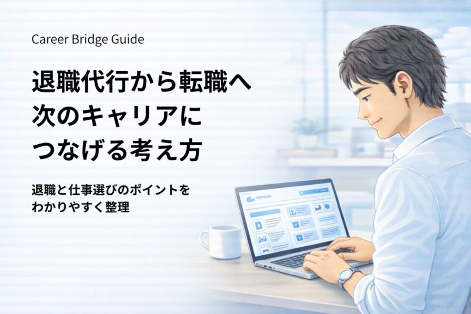 退職代行を利用した場合に転職や採用への影響を冷静に考えている日本人会社員のイメージ